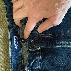 Lands' End Men's Dark Blue Relaxed Jeans